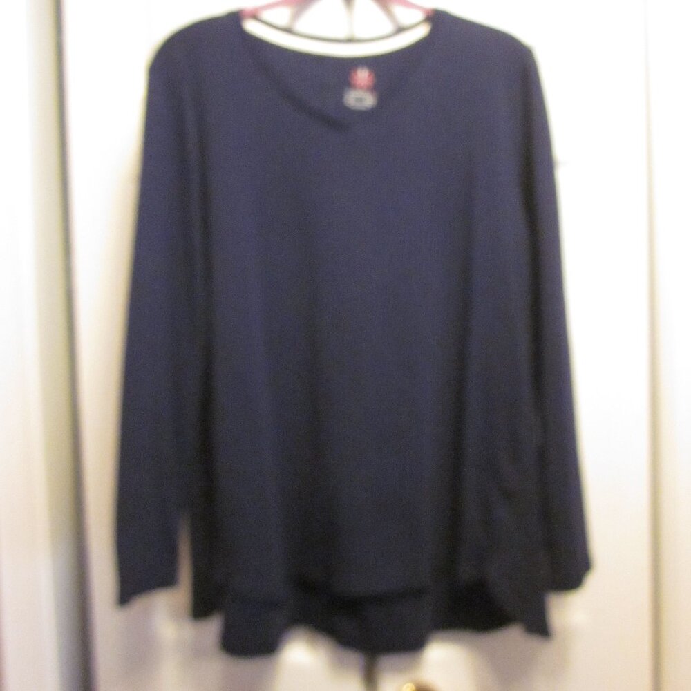 Isaac Mizrahi Navy LS Tunic Sz L